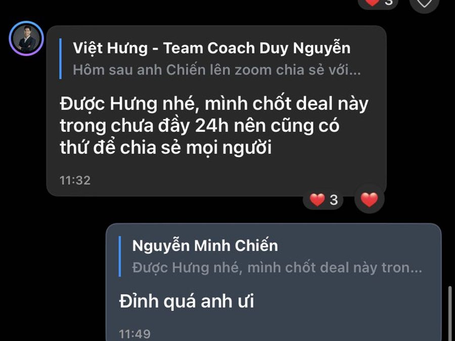 Phản hồi của anh Nguyễn Minh Chiến chốt deal trong 24 giờ