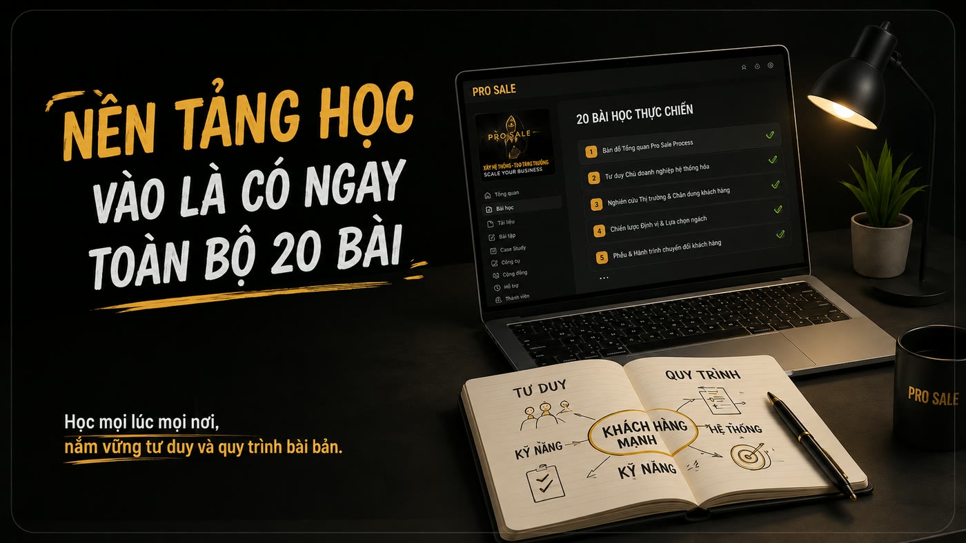 Giao diện nền tảng học Pro Sales