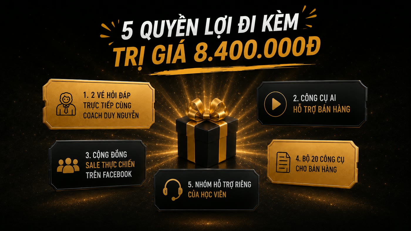 Năm quyền lợi đi kèm khoá Pro Sales